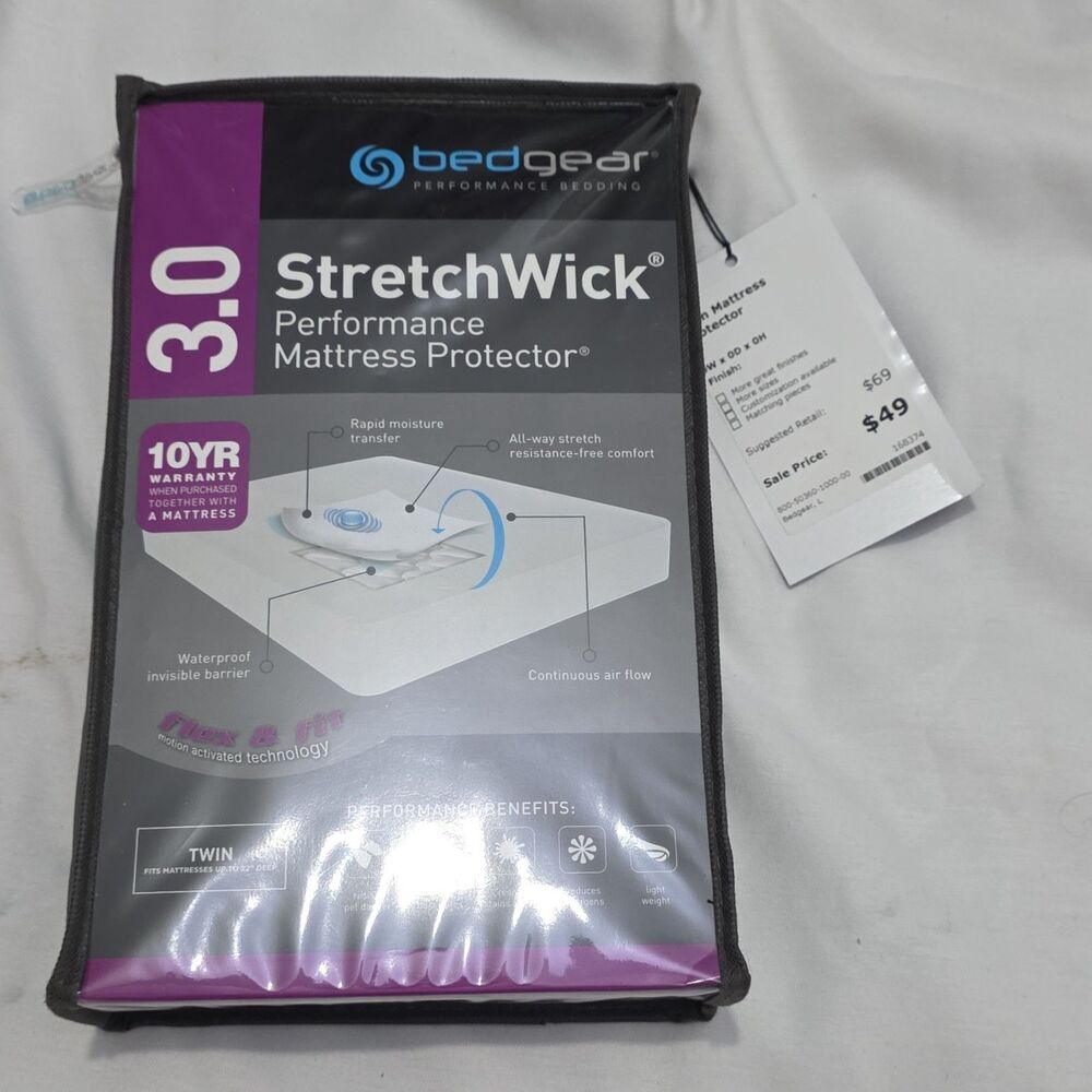 TWIN Mattress Protector BEDGEAR 3.0 Stretchwick Waterproof Performance